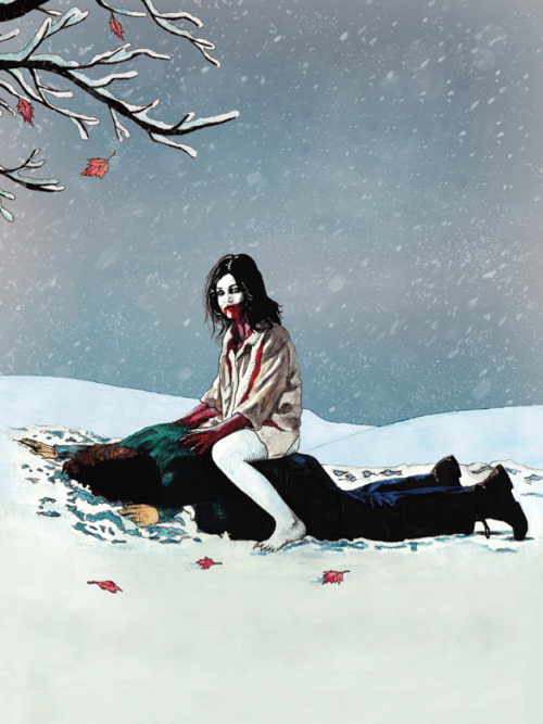 thefearfan:   Poster art for Let The Right One In.﻿