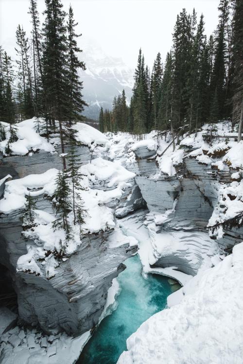 oneshotolive:  Winter falls in Alberta, Canada - [OC][4160x6240] 📷: hmack87 