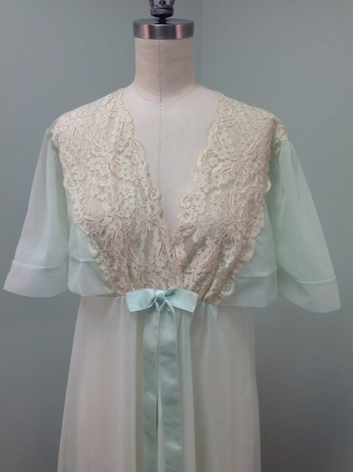 1960s Shadowline sheer mint green robeby TissyVintage on Etsy