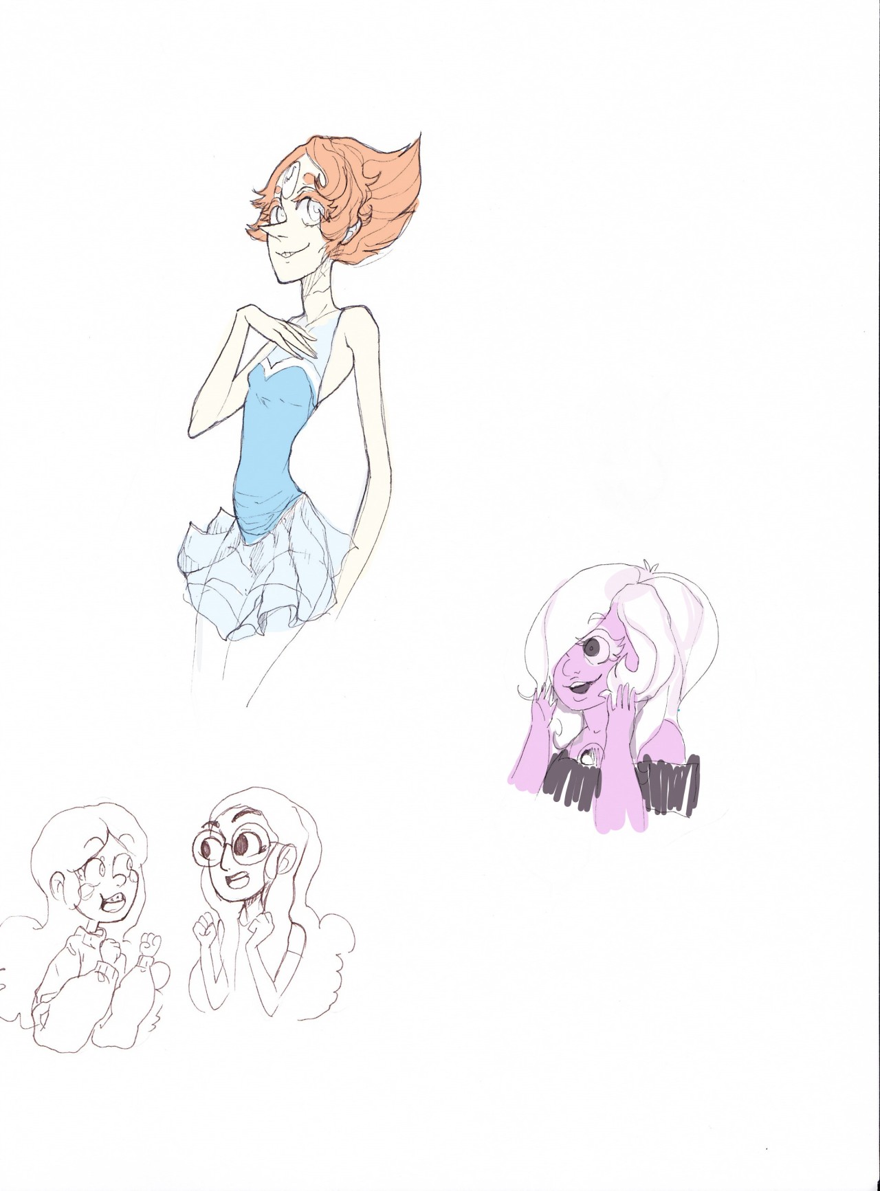 tankiewankie:  Some more ink sketches! This time it’s Steven Universe, and god