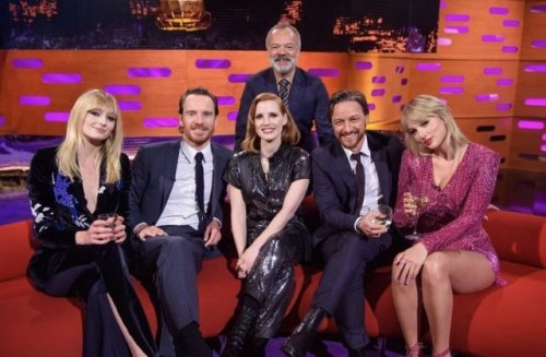 mcavoysource: JAMES MCAVOY, SOPHIE TURNER, MICHAEL FASSBENDER, JESSICA CHASTAIN AND TAYLOR SWIFT ON 