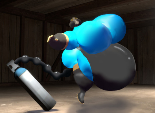 puffed-up-pyro: Oh no! A careless pyro’s in trouble now she’s knocked over her air tank.