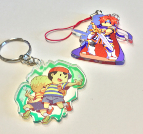 Double sided Smash bros charms we sold at smash! The Lucas and Ness in particular turned out really 