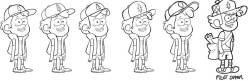 gravityfalls:  Sketches of Dipper from the