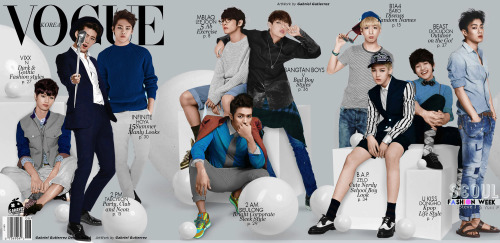 VOGUE: Kpop Kings (Bring the boys out)VIXX 2pm INFINITE M.B.L.A.Q BTS 2AM B1A4 B.A.P 유키스(U-KISS)BEAS