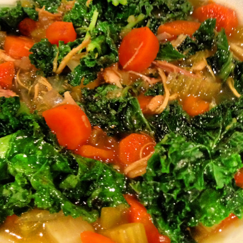 IMMUNITY SOUP! We could all use this now I bet - and it is so simple.
In a pot sautee olive oil, garlic, white onion chopped. Add Kale and cover with a lid. Chop 10 baby carrots, 2 stalks celery, 1 potato. Add 3 cups of chicken stock (or make your...