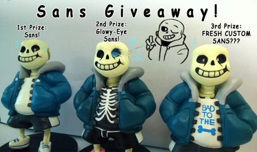 niksync:HEY GUYS Ive gotten an amazing response to the Sans figurines I have been making and really want to thank you folks somehow! (Legit over 1000 of you have decided to follow my blog in the last week and Im so so honoured guys, thank you heaps! :’)