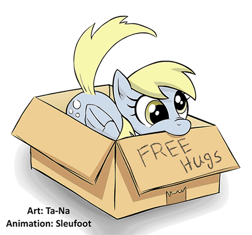 sleufoot:  Free hugs! Request from starry5643. Larger GIF here (GIF)Original artwork by Ta-Na on DeviantArt.   HNNNG <333