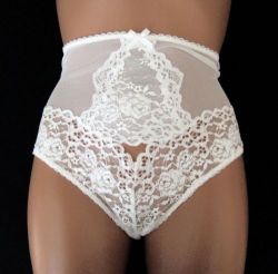 #panties #high-waist #sheer #white #bridal