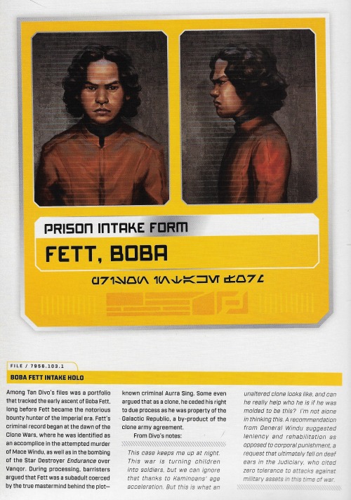 eternal-iron-heart:Boba Fett Prison Intake Form and Case File from Star Wars: Scum and Villainy by P