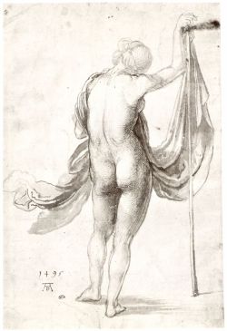 artist-durer: Nude Study (Nude Female from the Back), 1495, Albrecht DurerMedium: pen, ink, paper