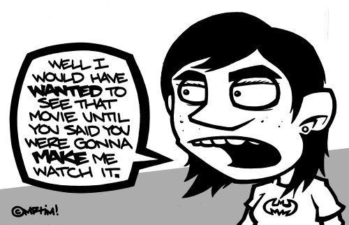 ourvaluedcustomers:  To her boyfriend…  This is every time I try to get Fran to watch a movie.