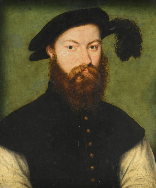 beardbriarandrose:Corneille de Lyon (c1500-1575), Portrait of a Gentleman, presumed to be René De Ba