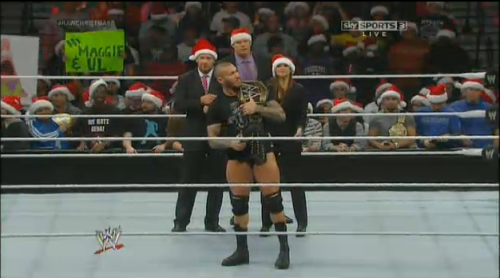 hbshizzle:RANDY YOU FORGOT YOUR SANTA HATRANDY WHY CAN’T YOU FOLLOW THE WWE DRESS CODE.GODDAMN IT RA