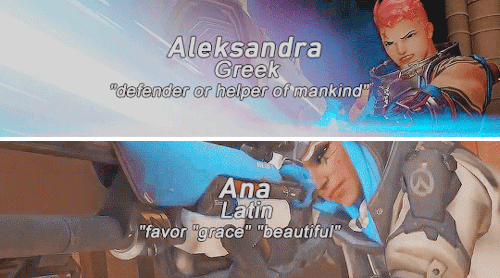 jessesbamf:Overwatch ladies - name meanings