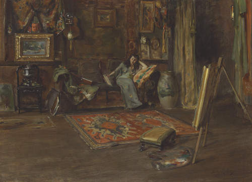 Irving Ramsey Wiles (1861-1948) Interior of William Merritt Chase&rsquo;s Tenth Street Studio