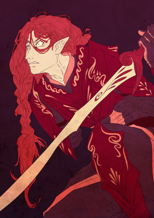 mesitka:And xmas present for @jul-likes-magpies - berserker Maedhros with wild hair (and arm cut abo