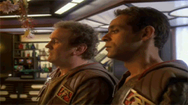 thebluemeany:Rosencrantz and Guildenstern in space.  Adventures of the Galaxy Hobbits.  Bashir &
