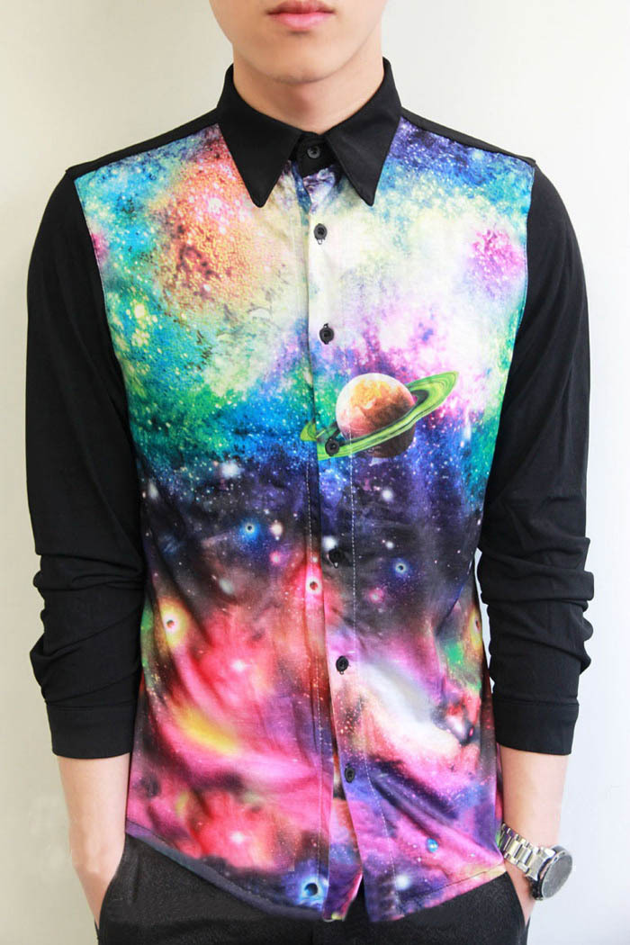 tremblingofmyhands:yeiku:  space print shirt - $18.27  Just ordered this awesome