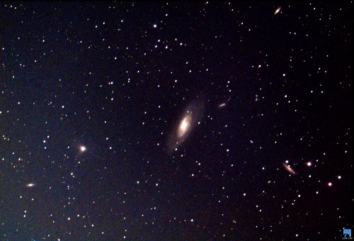 This is Messier 106! This beautiful spiral galaxy is special because it has an extra set of arms, ra