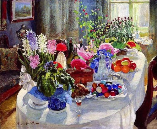 “Easter table” A. Makovsky (1916)“Пасхальный стол” А.Маковский (1916)
