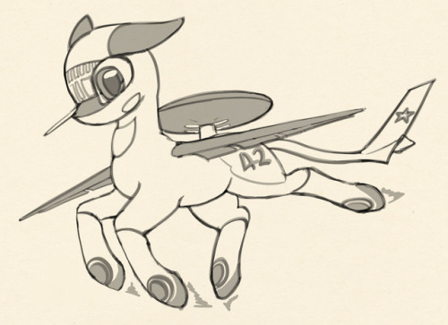 reveal19: Dailysketches with A-50 (AWACS), Su-25 and IL-78 ^^  Plane ponies are great <3