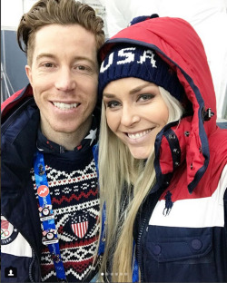 the-football-chick:  Shaun White and Lindsey Vonn at the Winter Olympicsvia IG:lindseyvonn