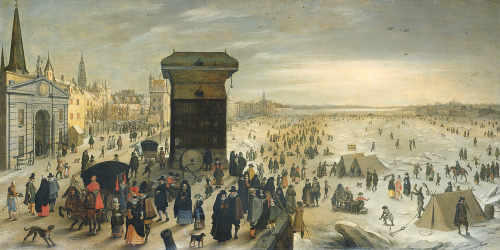 “Ice pleasure on the city” by Sebastian Vrancx, 1622