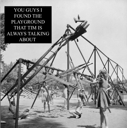 gymfanconfessions:“YOU GUYS I FOUND THE PLAYGROUND THAT TIM IS ALWAYS TALKING ABOUT”