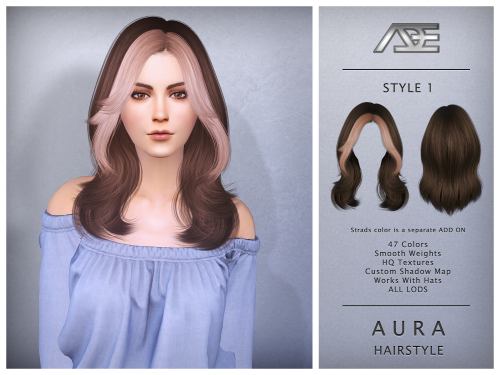 NEW HAIRSTYLES FOR SIMS 4 AT THE SIMS RESOURCE!!!Hairstyles: Aura Hairstyle (Style 1) Aura Hairstyle