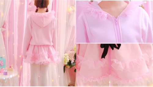 magicmoonstore: ★ Cute Laced Fake Skirt Hoodie ★ Visit: magicmoon.storenvy.com
