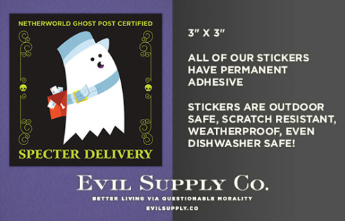 evilsupplyco:Spectral Delivery Sticker!Ghost mail is a bit trickier than mundane mail. Post offices 