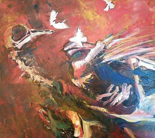 I plan on painting birds more. This one is a few year old and lives at home. #art #bird #skeleton #p