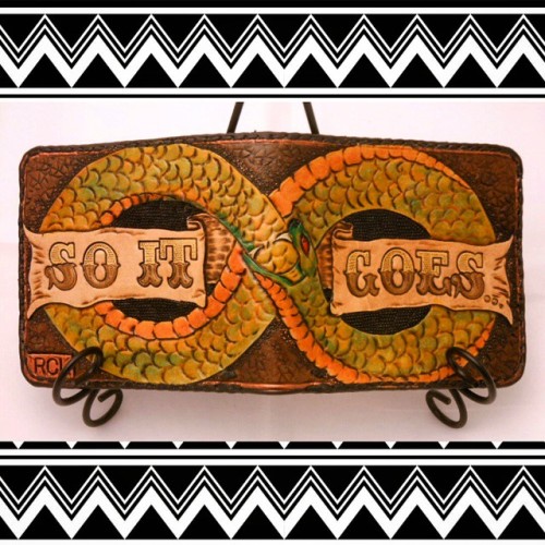 Here’s a fun custom wallet I finished about an hour ago… A good ol fashioned Ouroboros 
