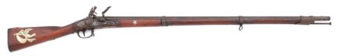 US Model 1816 flintlock musket with patriotic silver decorationsfrom Amoskeag Auction Co.