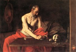Saint Jerome Writing, by Caravaggio. Held