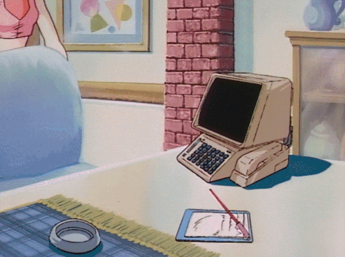 Dated Anime!  Dial-up TV and phone handset