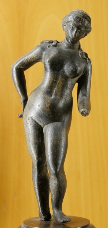 lionofchaeronea:Ancient Roman bronze figurine representing the goddess Venus.  Now in the 