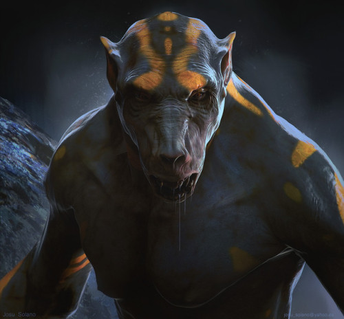quarkmaster:    Humanoid creatureThis is a creature design that I have been working on and off as a part of a workshop with Jerad Marantz. Great experience all along, learned a ton on how to approach creature design and then execute it fully in 3d. This