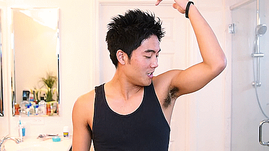 hairykpoppits:  Someone requested that I GIF Ryan’s bushy pits. Oh Lord, this boy