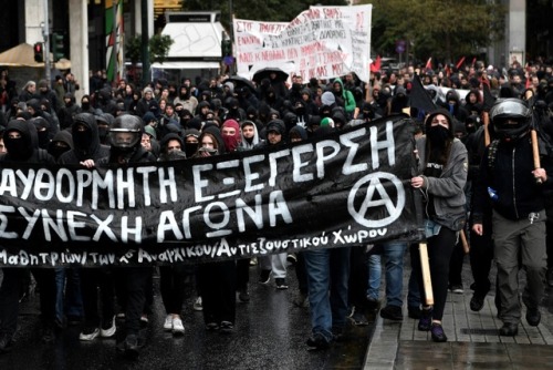 goodmorningleftside:Anarchist demonstration for the tenth anniversary of the murder of Alexis Grigor