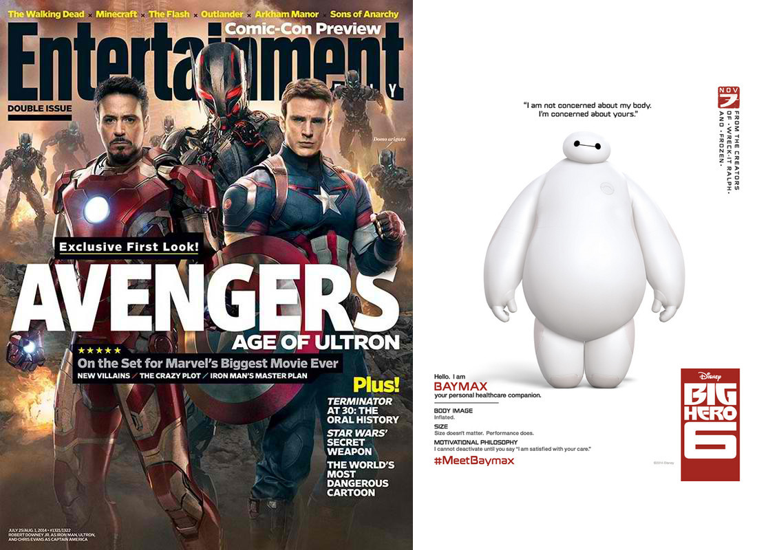 Age of Ultron: Featuring a power-mad, supervillain KILLbot Big Hero 6: Featuring