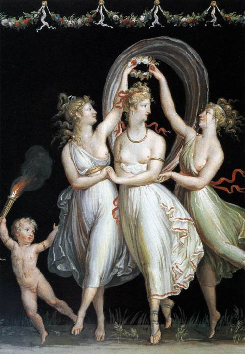 centuriespast: CANOVA, AntonioThe Three Graces Dancingc. 1799Tempera on paperCanova Museum, Possagno