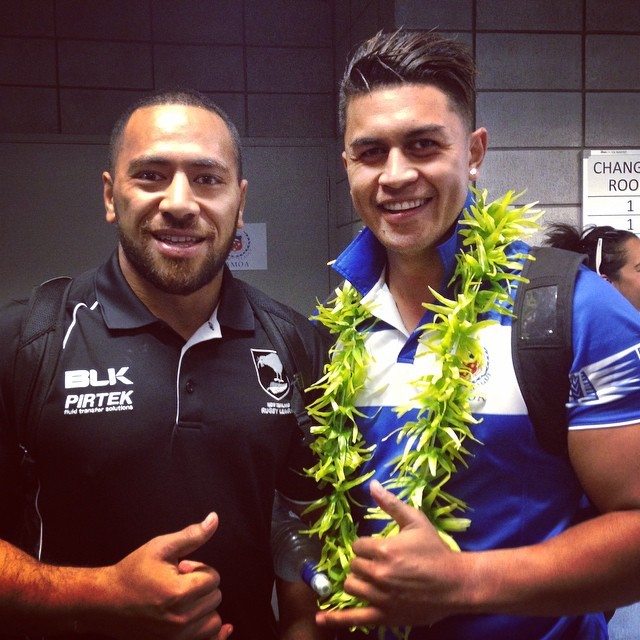 nzwarriors:@suaiamatagi after his first test for the Kiwis with Tim Lafai of Toa
