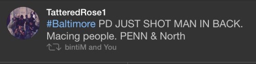 sleepisforlovers:  ourafrica:  3:15pm EST, May 4th, 2015  Baltimore, stay safe.  fuck  THIS DID NOT HAPPEN. https://twitter.com/theapjournalist/status/595318564254547968Also confirmed by the BPD. Just fox news spreading stupid and untrue shit. Us here