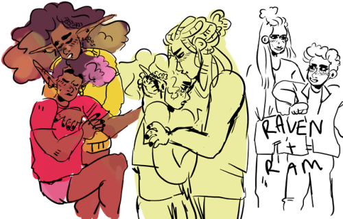 agoldenevening: got those taz balance feels [ID: lots of drawings of the TAZ Balance crew. Taako wea