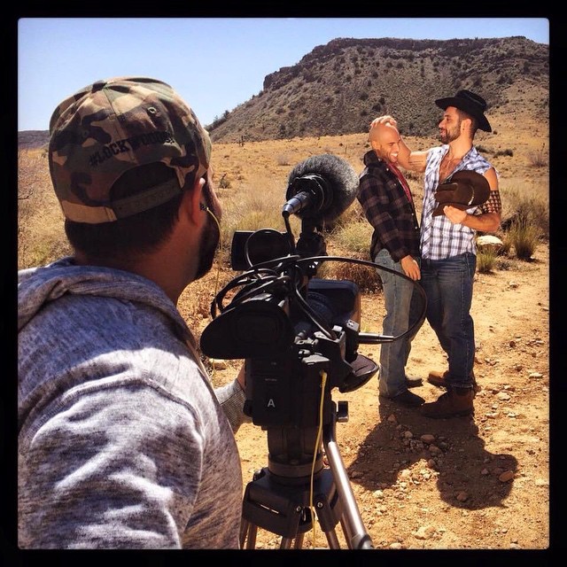 seanzevran:  Goofing around on set! 😜 #ragingstallion #SideWinderXXX