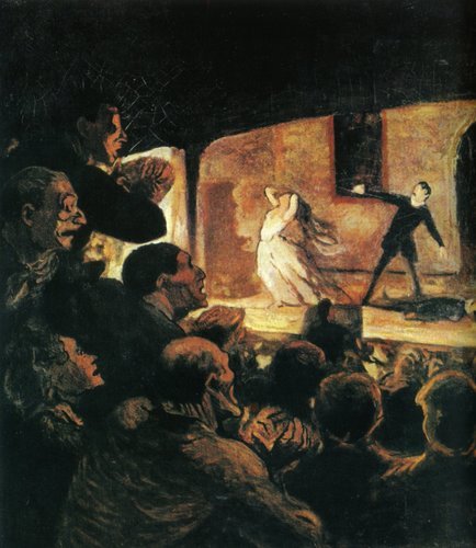 artist-daumier: Theater, Honore DaumierMedium: oil,canvas