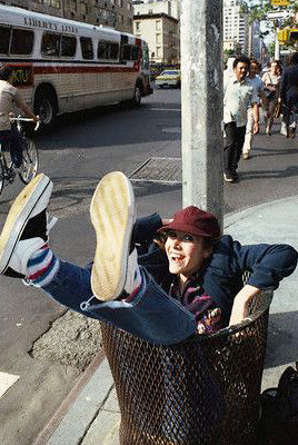 theprincessleia:   Carrie Fisher hiding in the trash cans on the backlot of the Star