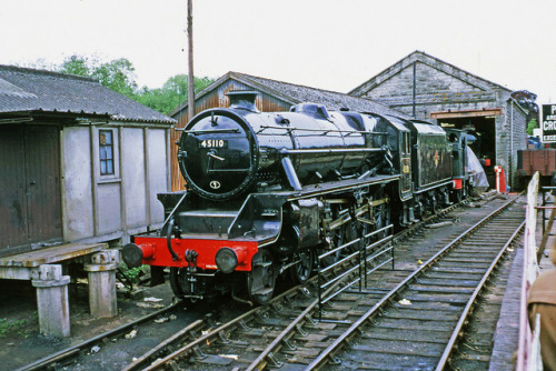 Severn Valley Stalwart by Lost-Albion on Flickr.
45110 at Bridgnorth on 3 June 1972. From 33 years in service with the LMS and BR, it has been based at the Severn Valley Railway since it’s withdrawal in August 1968. It is currently on loan at the...